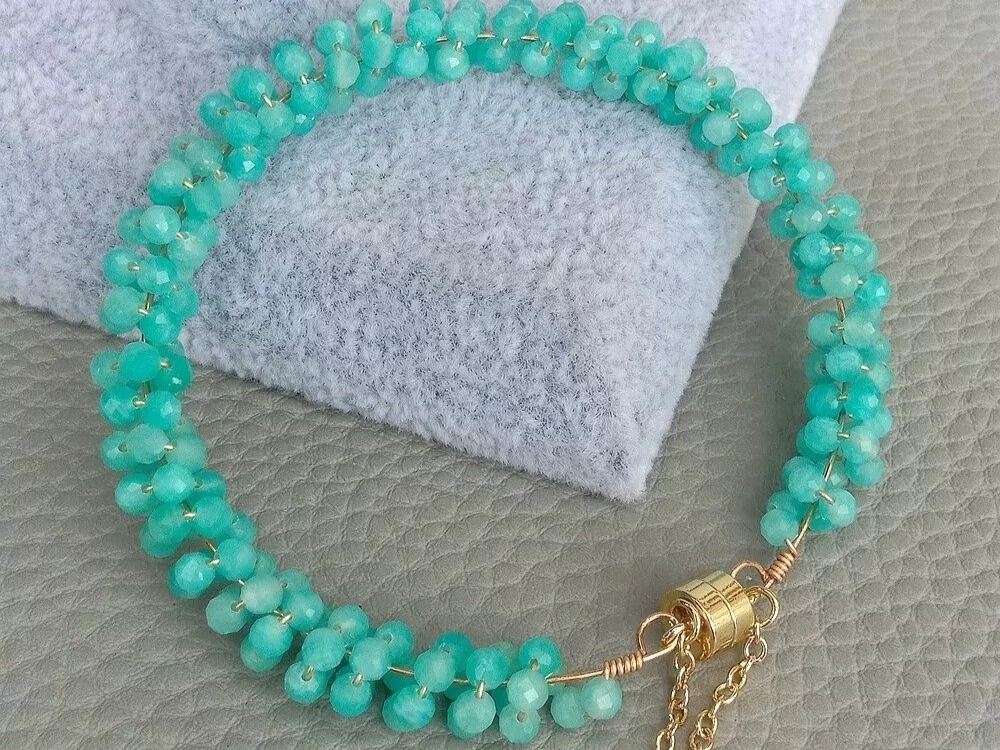 Armbänder & -reifen: Wunderschön Amazonit Armband Perle 19 cm Bracelet Amazonite – Neu (gemäss Beschreibung) aus Prilly von ilyria73 5