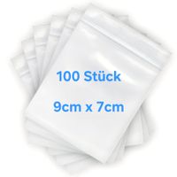 100 Stück Minigrips 9cm x 7cm zip-lock Druckverschlussbeutel