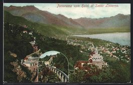 AK Locarno, Panorama vom Hotel al Sasso