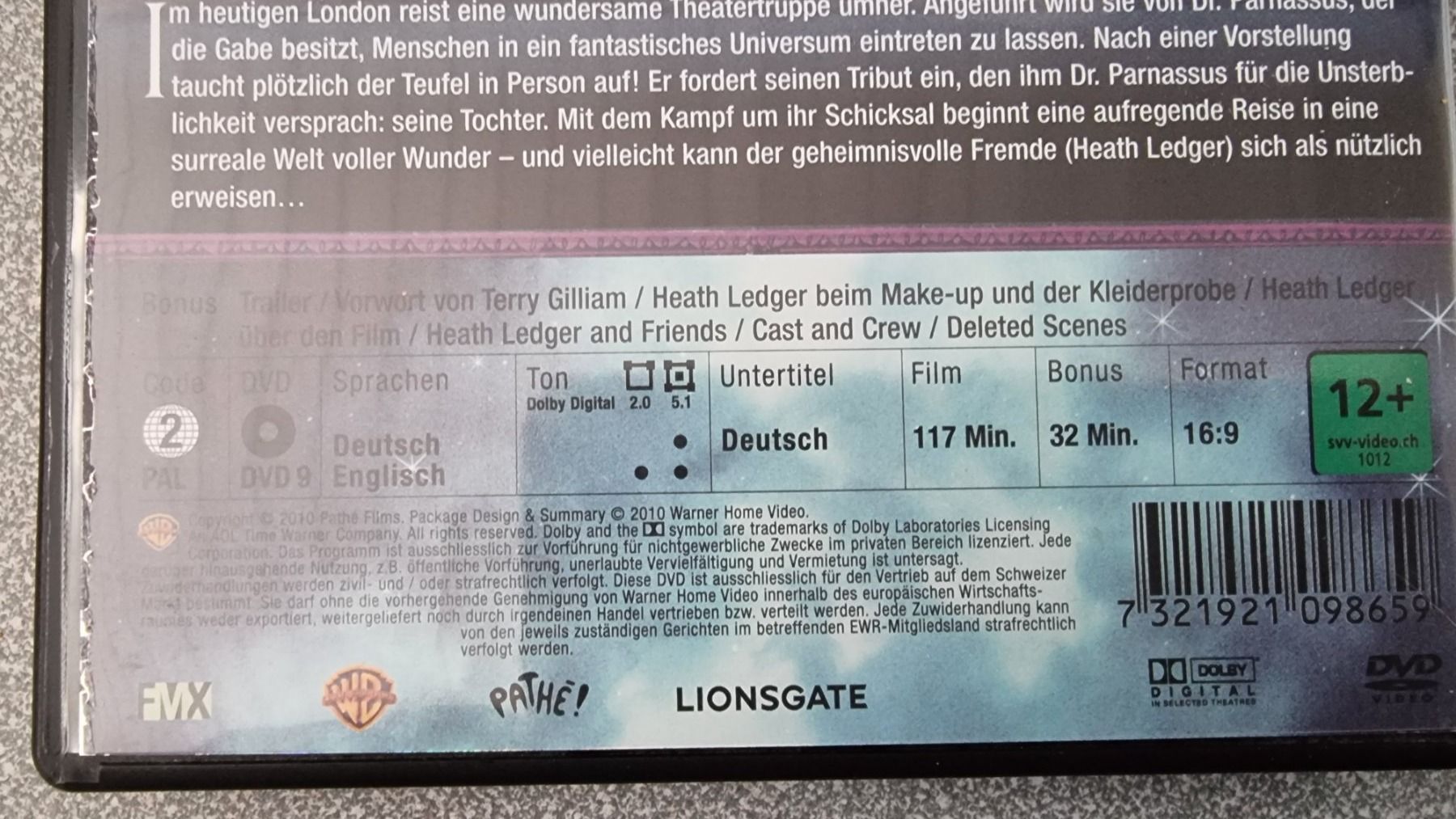 Tutti i DVDs: DVD Doctor Parnassus / Johny Depp – Usato da Oetwil am See venduto da fineli2 1