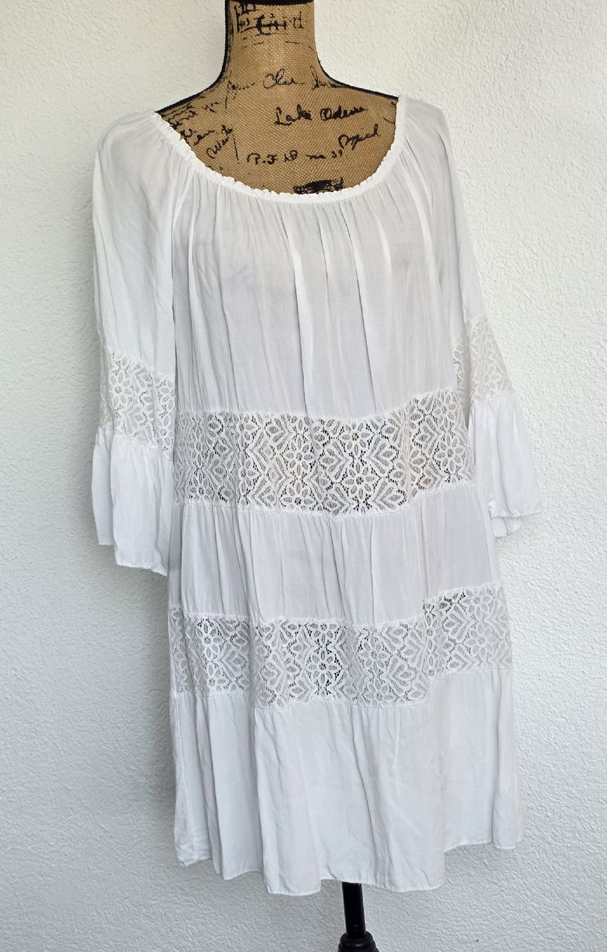 Robes: Weisses Sommerkleid mit Spitze - Grösse M – D'occasion à Rheinsulz par Gilea 2