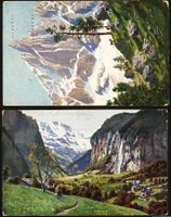 1910-12: zwei Cailler Karten mit Zudruck, Schokolade-Werbung