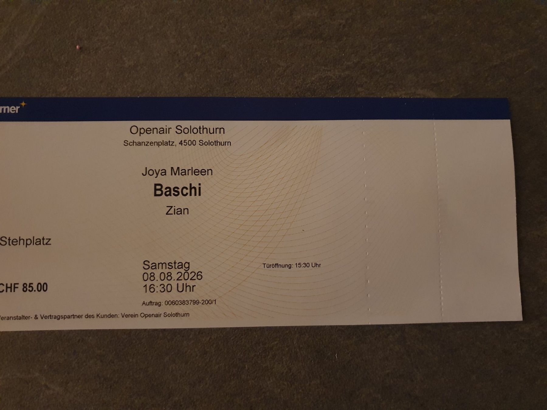 Tickets: Openair Solothurn, 08.08.2026 Baschi – Gebraucht aus Bellach von and_smt7