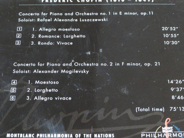CD: Chopin - Rafael Alexandre Lszuczewski, Alexander Mogilevsky – Usato da Unterbäch venduto da niquz 2