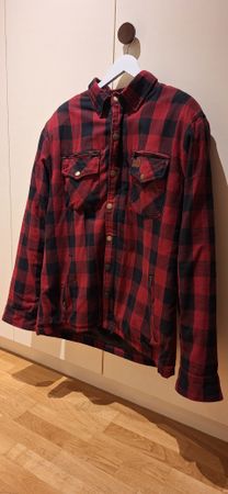 Motorrad Hemd Moto Eleven kariert rot schwarz Grösse 2XL