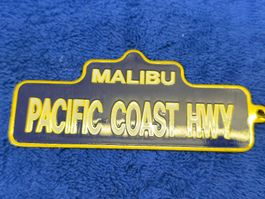 Schlüsselanhänger Malibu Pacific Coast Hwy, 1986, Rarität!