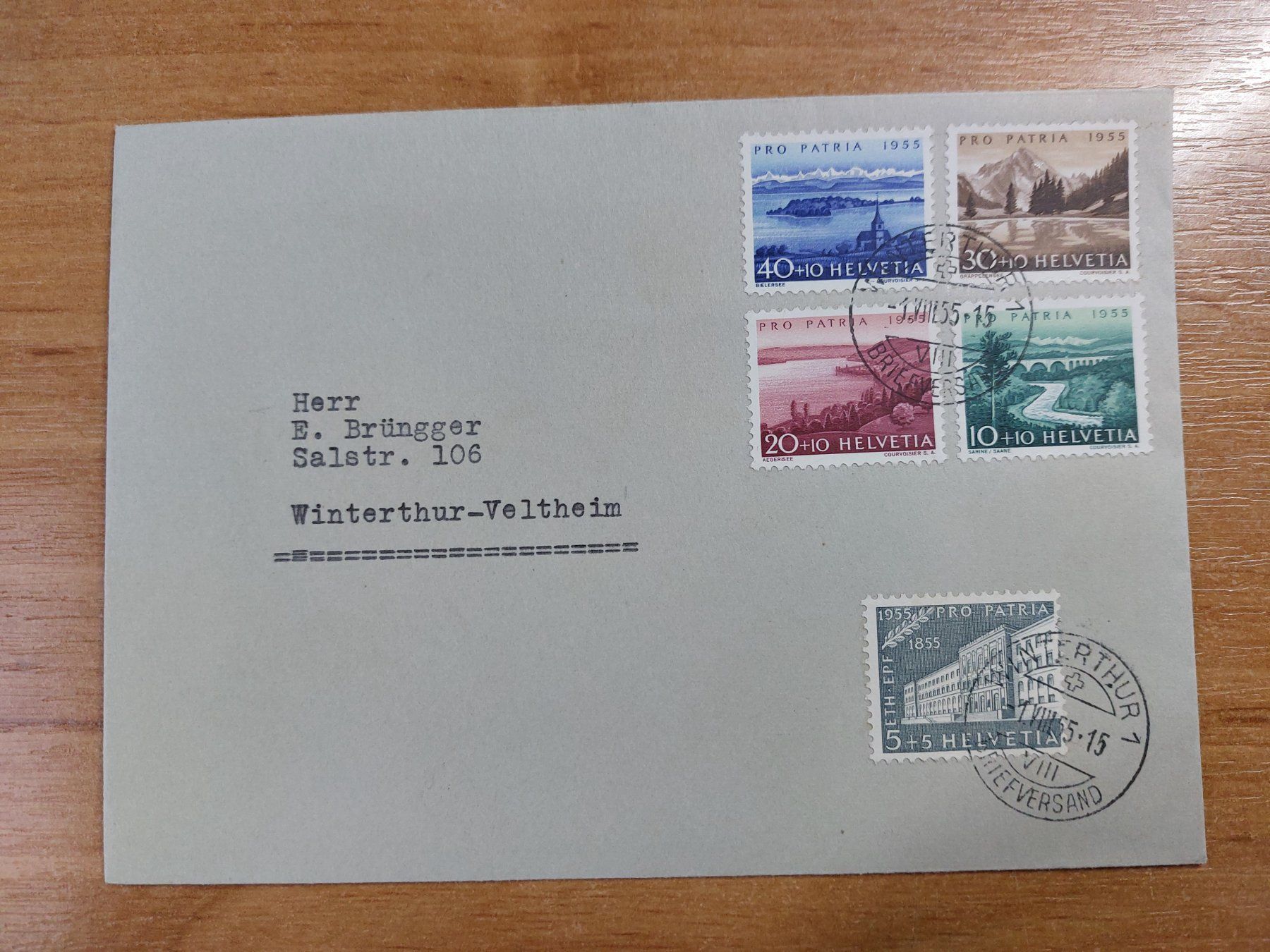 Tutti i francobolli: FP1955 - FDC Pro Patria 1.8.1955 – Usato da Trélex venduto da Phil_Albert
