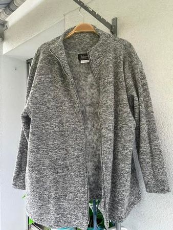 Vielseitige Damen-Vliesjacke, XL, grau meliert
