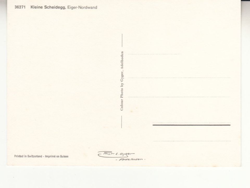Ansichtskarten: Kleine Schedegg ca. 1970 – Gebraucht aus Bürglen TG von StampGraf 1