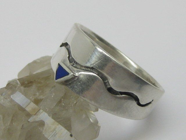 Anelli: Indianer Ring Silber 925 blauer Stein Dreieck Gr. 57 – Usato da Ermatingen venduto da Decovin 3
