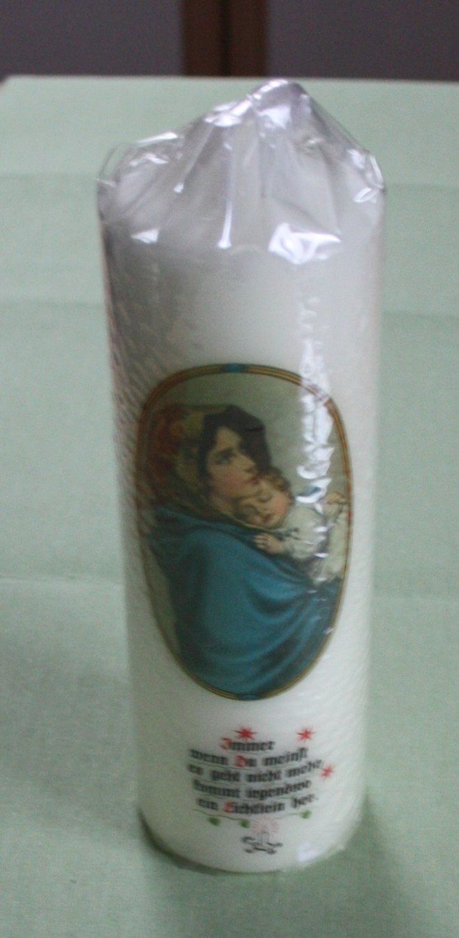 Candele: Kerze mit sakralem Bild und Spruch – Nuovo e nell'imballaggio originale da Flüelen venduto da Alt-und-Neu