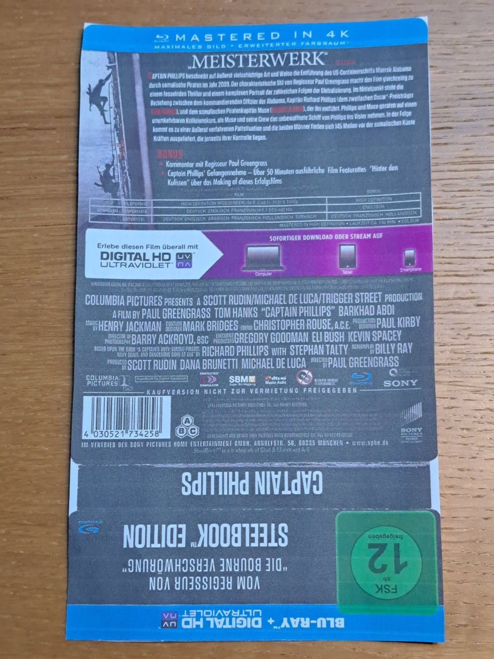 Tutti i DVDs: Blu-ray Steelbook Captain Phillips mit Tom Hanks – Nuovo (secondo la descrizione) da Unterseen venduto da Kanica 4