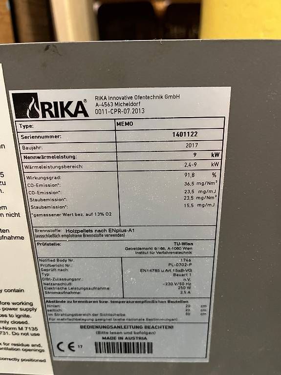 Stufe caminetto: Stufa Pellet RIKA MEMO – Usato da Tegna venduto da dej_p96y 2