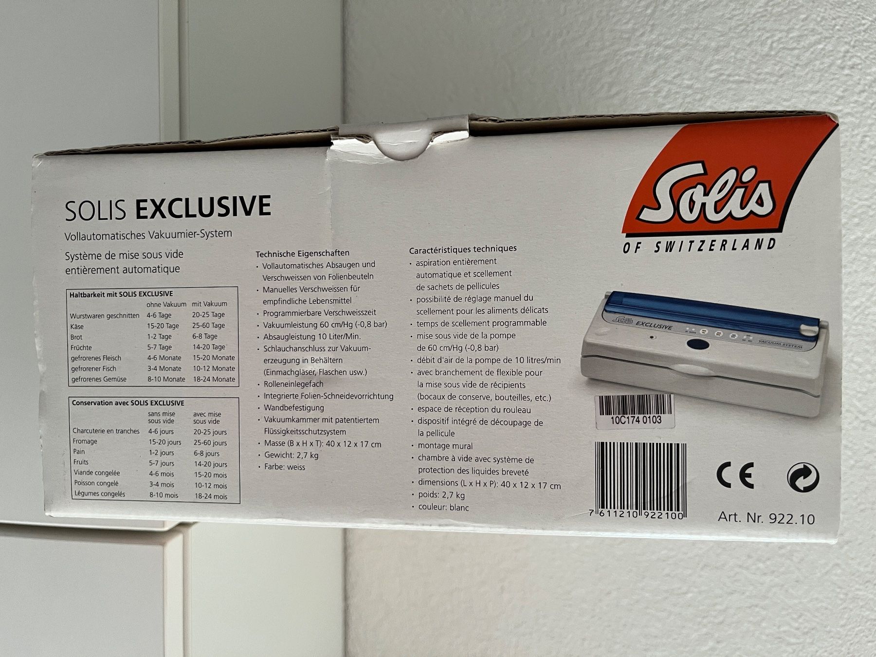 Solis Appareils de cuisine: Vakuumiergerät – Neuf avec emballage d'origine à Ernetschwil par Thies.Ray 1