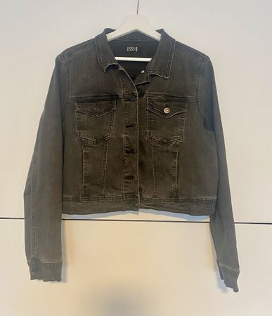 Jeans Jacke grau schwarz
