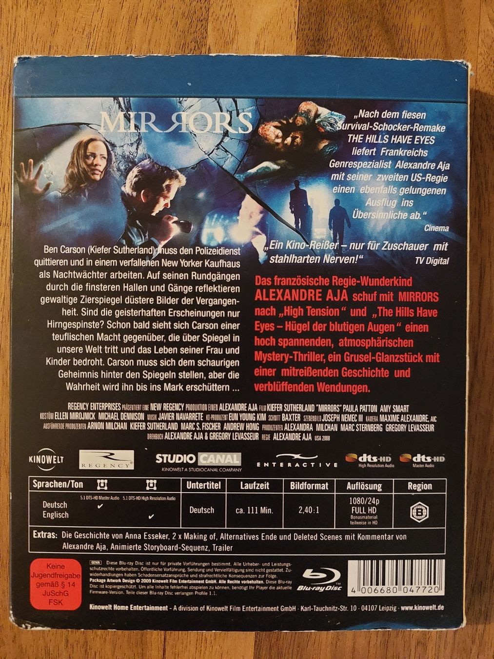 Tutti i DVDs: Blu Ray - Mirrors mit Kiefer Sutherland – Usato da Rheinfelden venduto da FilmAuktion 1