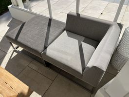Mazuvo INDO Gartenlounge grau bestehend aus 2-Elementen