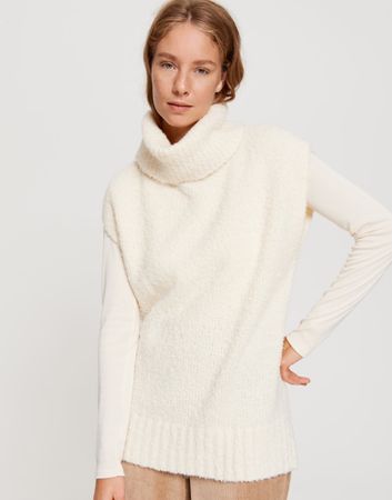 OPUS Pullunder Palwasha creme weiss Winter Pullover Gr. 38