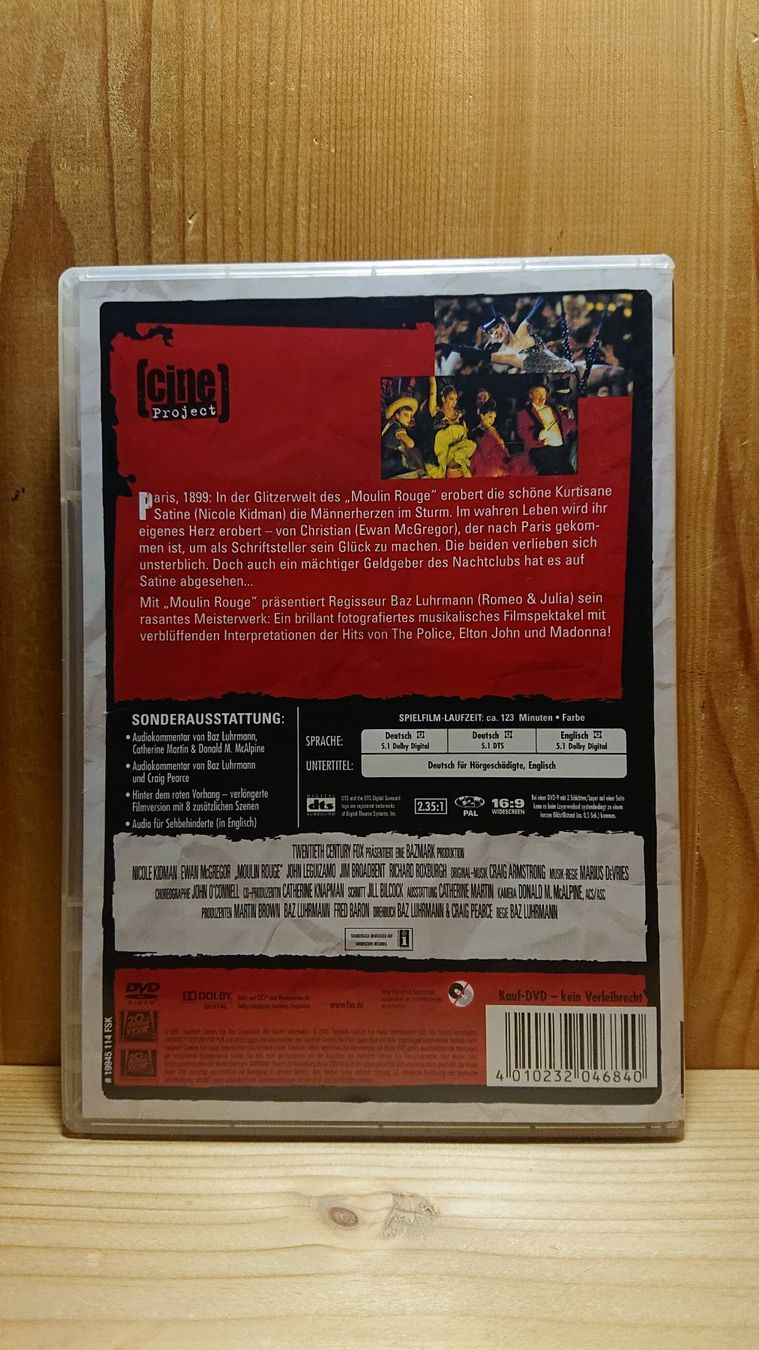 Tutti i DVDs: MOULIN ROUGE DVD mit Nicole Kidman – Usato da Wilderswil venduto da Exebub 1