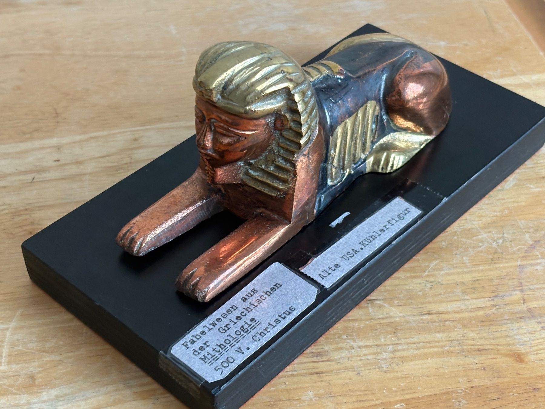 Statuette: Antike Sphinx Figur, Kühlerfigur, Bronze/Kupfer – Usato da Frick venduto da Rukki 1