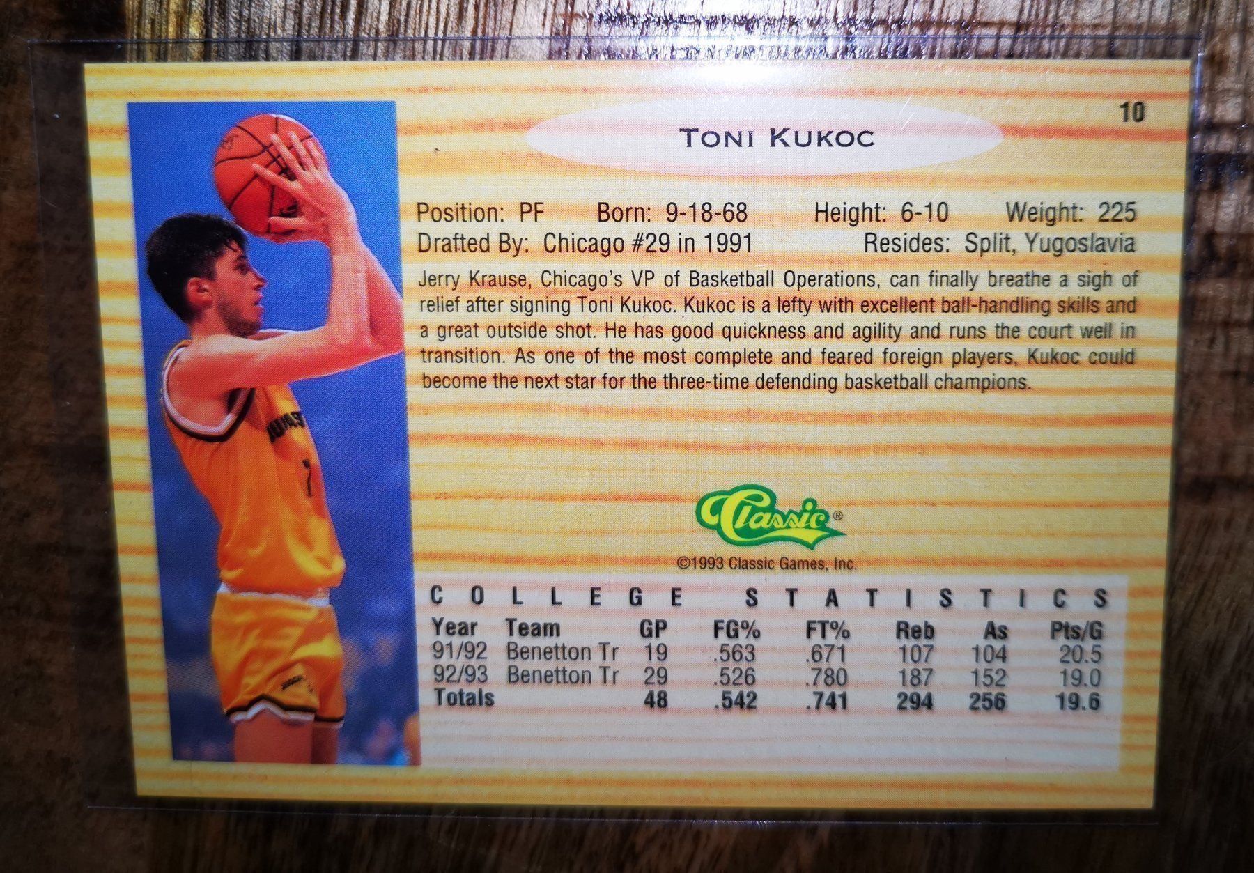 Nba Sammelbilder & Trading cards: Toni Kukoč Trading Card – Gebraucht aus Rotkreuz von Titotesla 1