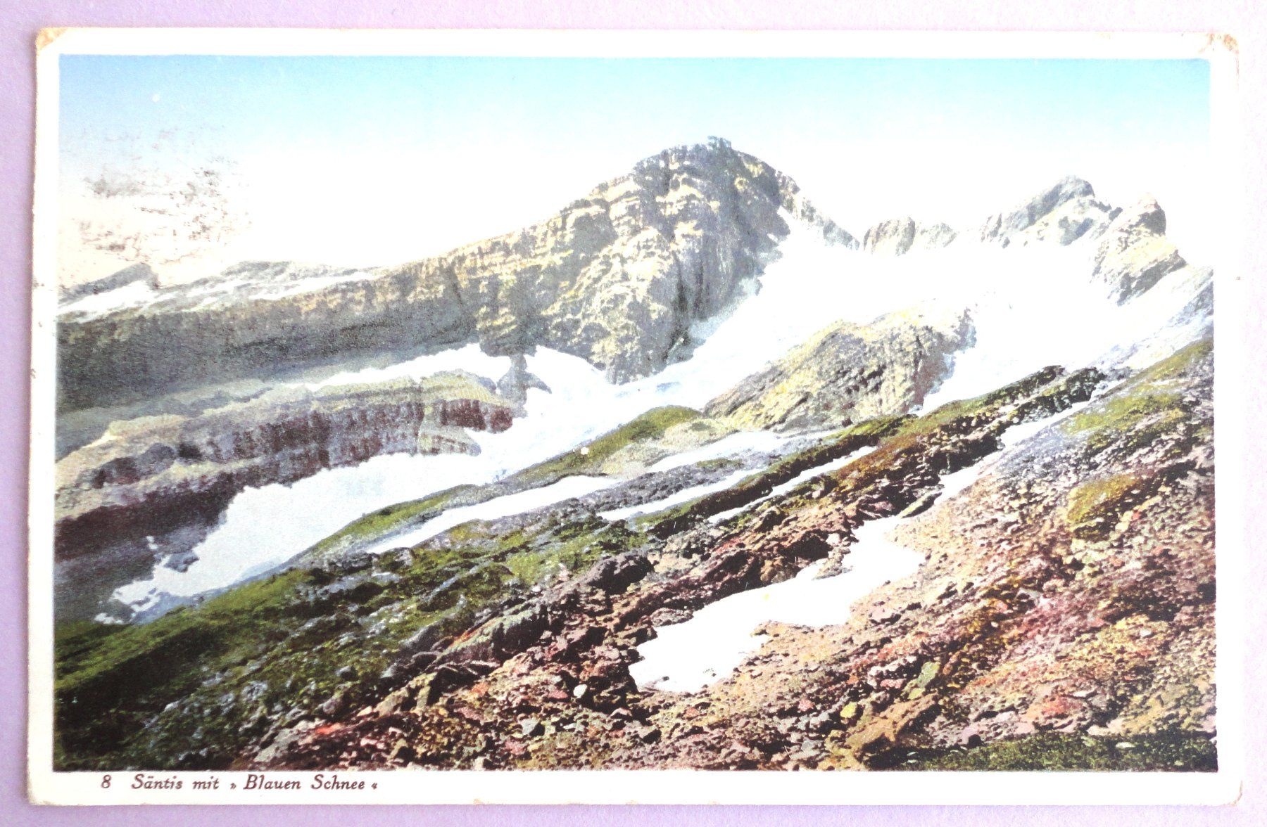 Ansichtskarten: Säntis mit "Blauen Schnee" – Defekt aus Fétigny von Billy2miny