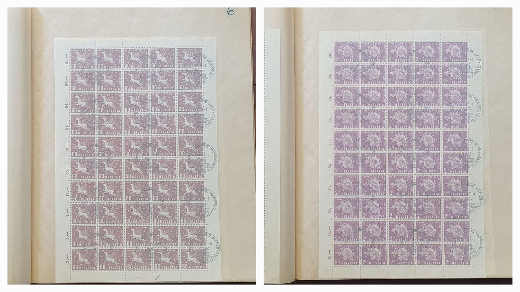 Alle Briefmarken: 20 ganze verschiedene Bogen  Ämter – Gebraucht aus Kreuzlingen von Rschweiz1 2