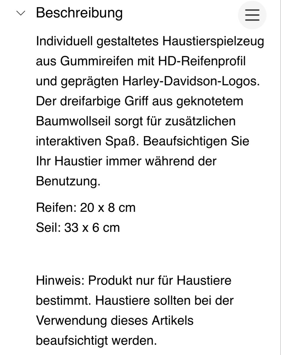 Giocattoli: Harley-Davidson Hundespielzeug – Nuovo (secondo la descrizione) da Brunnen venduto da Skyline89 4