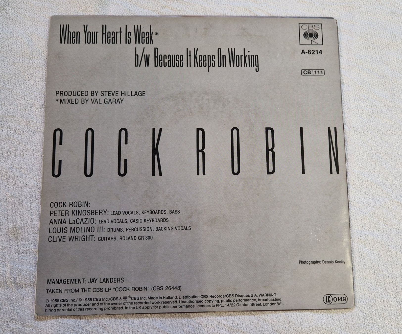 Schallplatten: Vinyl Single Cock Robin – Gebraucht aus Bilten von Mic2022 1