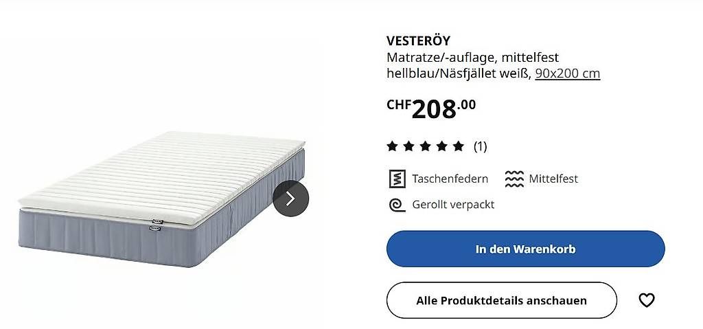 Betten: Letto con doghe e cassetti e materasso Ikea Vesteroy – Gebraucht aus Lugano von mrj_2vw9 3