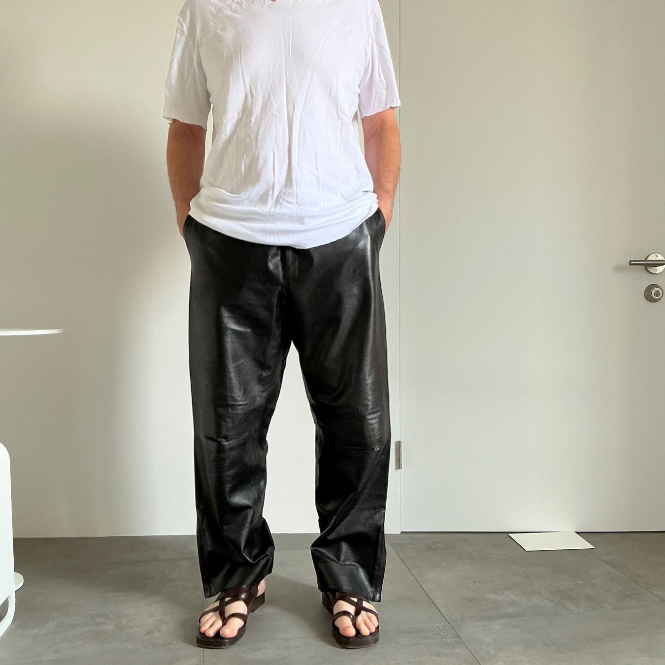 Gucci Pantalons: Gucci Lederhose, schwarz, Grösse 54 – D'occasion à Carona par LaDark11 1