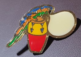 Q399 - Pin Papagei mit Trommel / Rohling