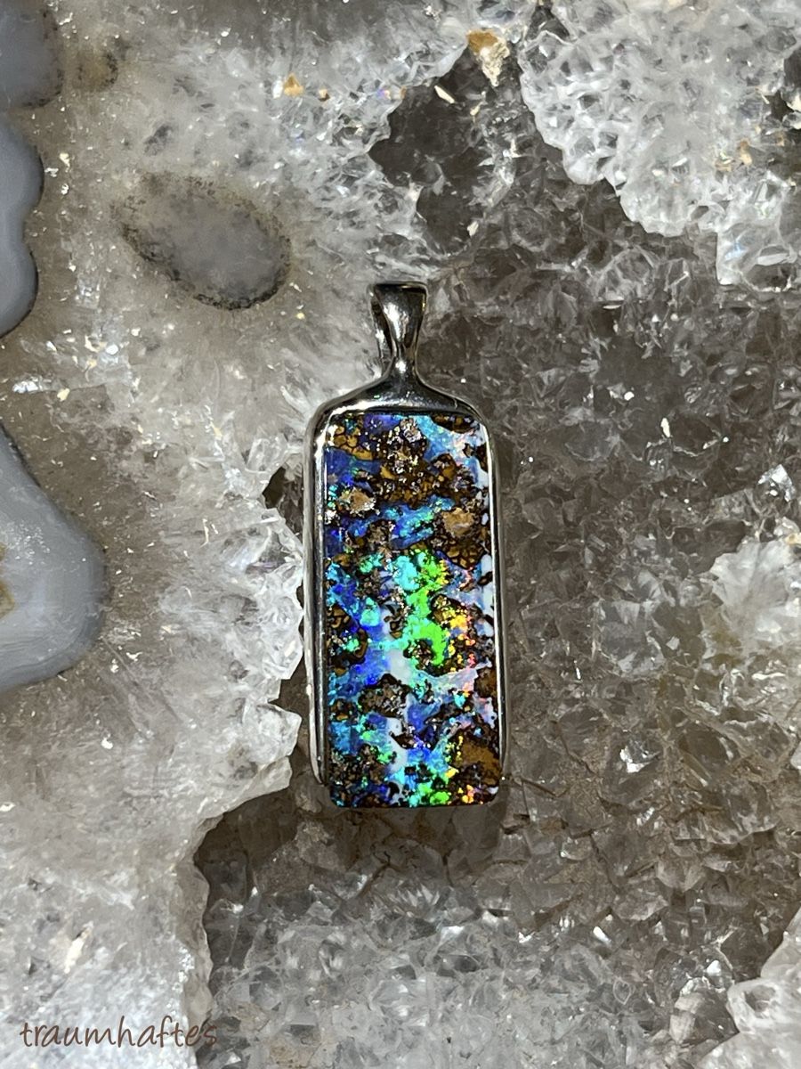 Ciondoli: Opal - Anhänger - Boulder mit 925er Silberfassung – Nuovo e nell'imballaggio originale da Thun venduto da Traumhaftes 2