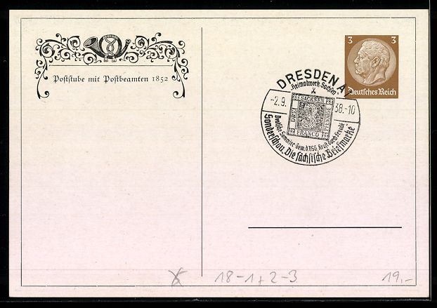 Ganzsachen: Ganzsache Poststube mit Postbeamten 1852 – Gebraucht aus Berlin von bartko-reher 1