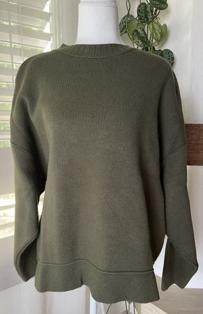 Oversize ZARA Pullover in Khaki-Grün, Gr. S