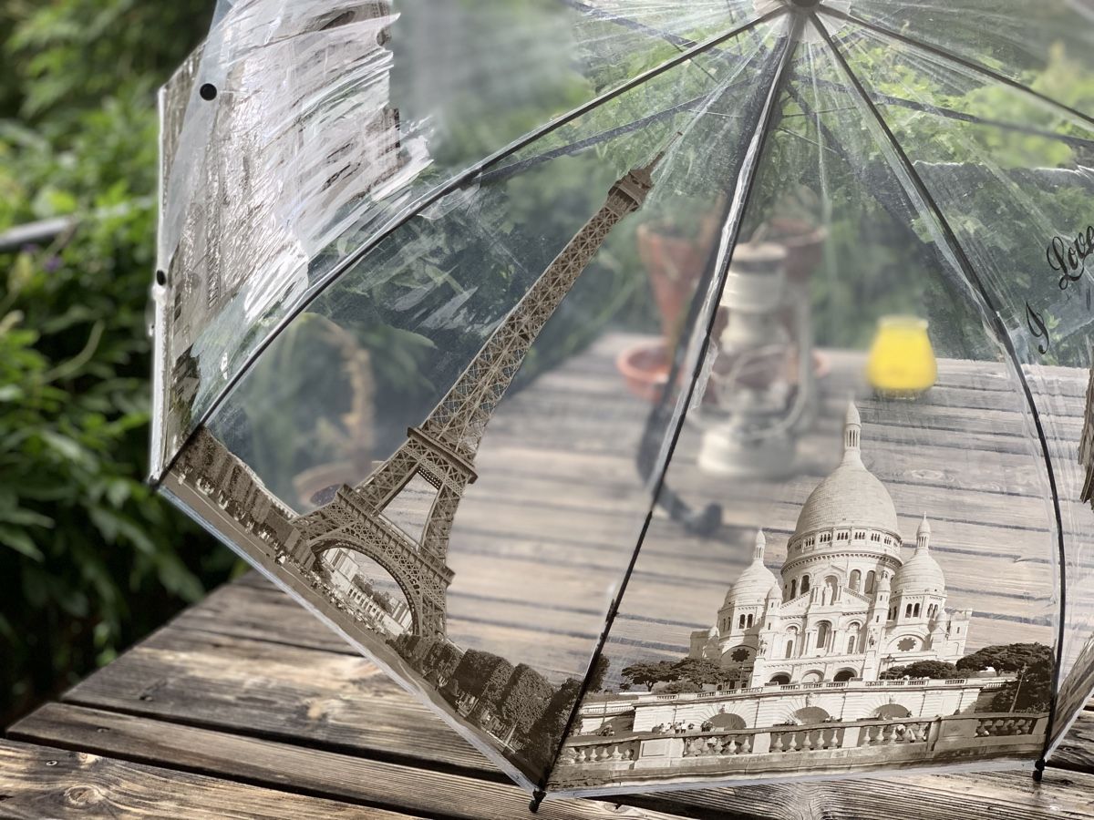 Ombrelli: Regenschirm durchsichtig mit Paris-Motiven – Usato da Uster venduto da Flummi 5