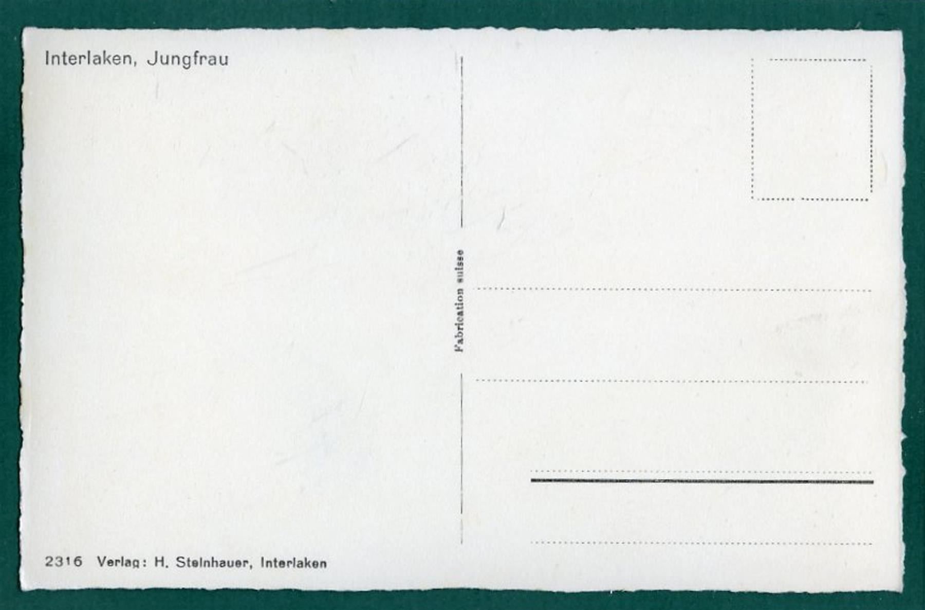 Cartoline postali: Interlaken, Jungfrau, ungelaufen – Usato da Sargans venduto da Hausi1951 1