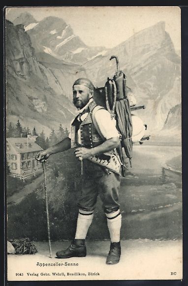 Cartoline postali: AK Appenzeller-Senne in Tracht – Usato da Berlin venduto da bartko-reher