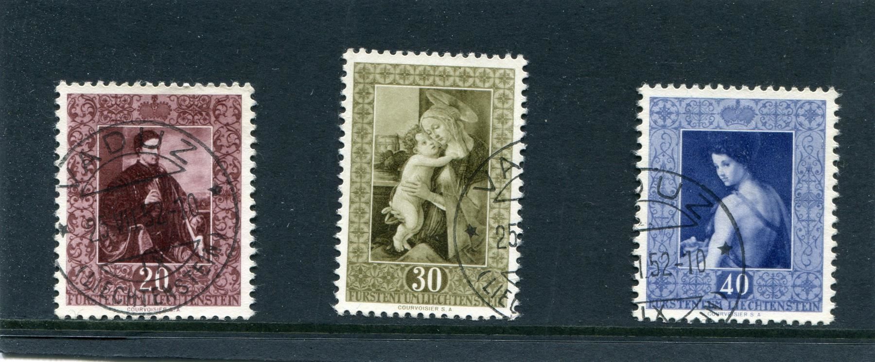 Tutti i francobolli: FL 1952 Nr. 250 - 252 gestempelt – Usato da Winterthur venduto da Kyoung