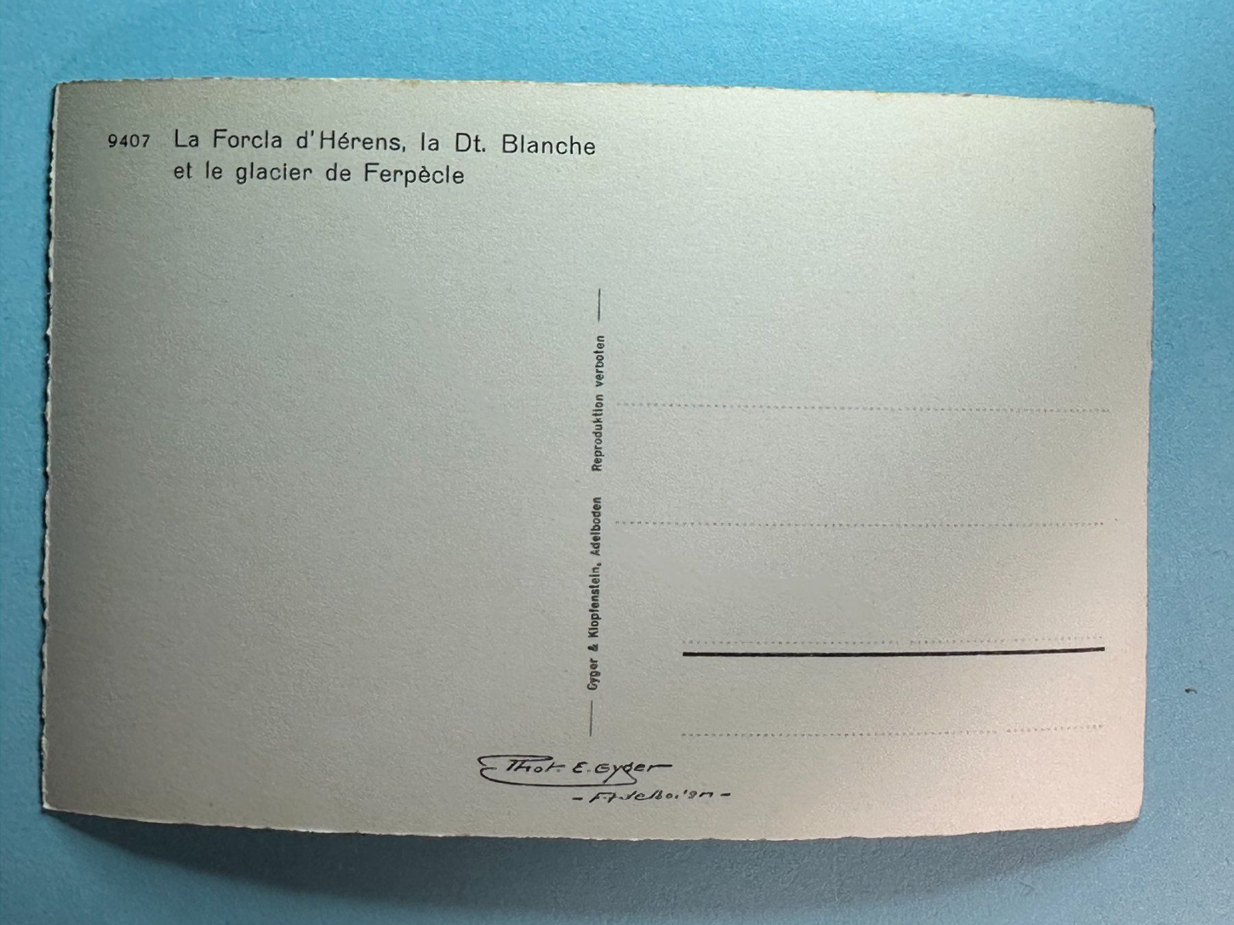 Cartes postales: La Forcla d'Hérens – D'occasion à Steg VS par _vinci_ 1
