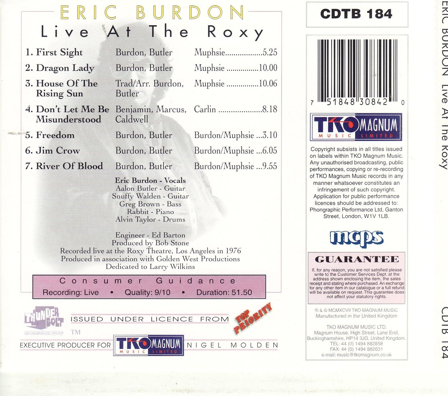 CD: Eric Burdon – Live At The Roxy – Nuovo (secondo la descrizione) da Boussens venduto da catfood01 1