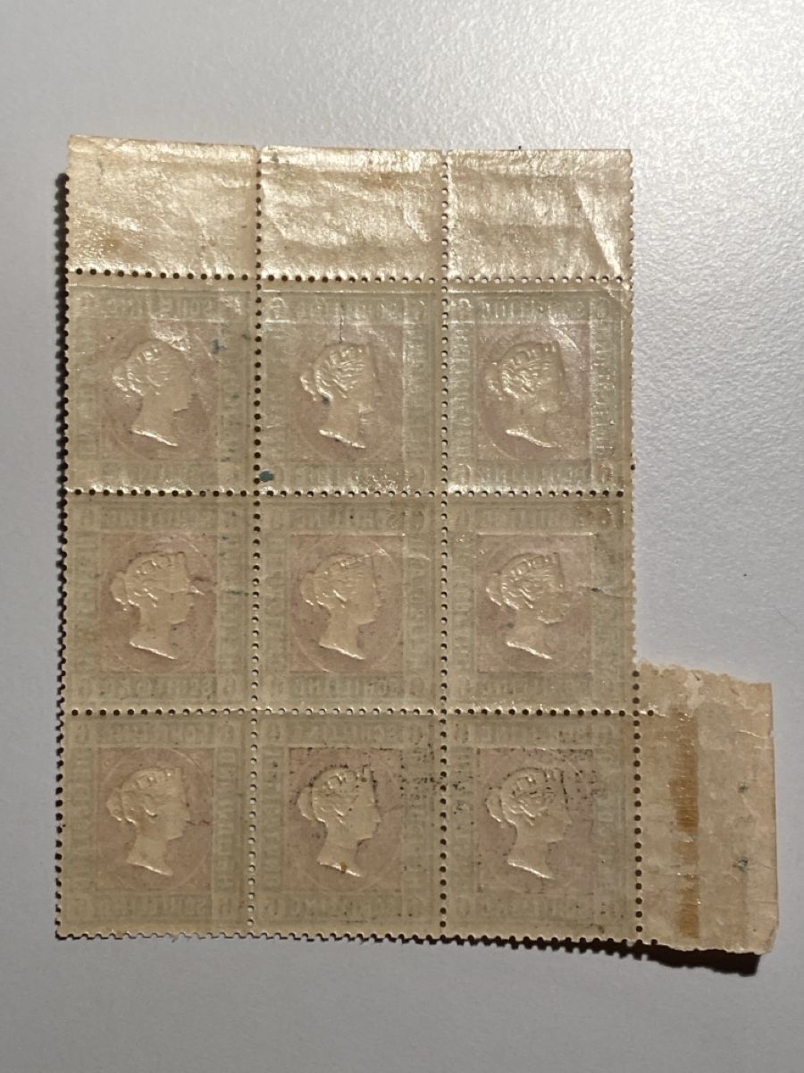 Tutti i francobolli: Helgoland 1876, Mi 4, 9er Block vom Bogenrand – Usato da Küssnacht a. Rigi venduto da Unique-Valuable 2
