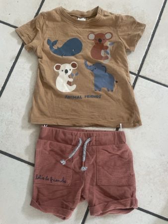 Süesses H&M/C&A Sommer Set Gr. 80 - Shirt und Shorts 