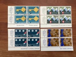 1968 CH Erstag gest.Viererblock mit Tab  (K82)