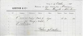 Briefkopf Genton & Cie. Vevey 1866