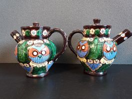 2x Alt Thun antik Thoune Thuner Keramik Krug