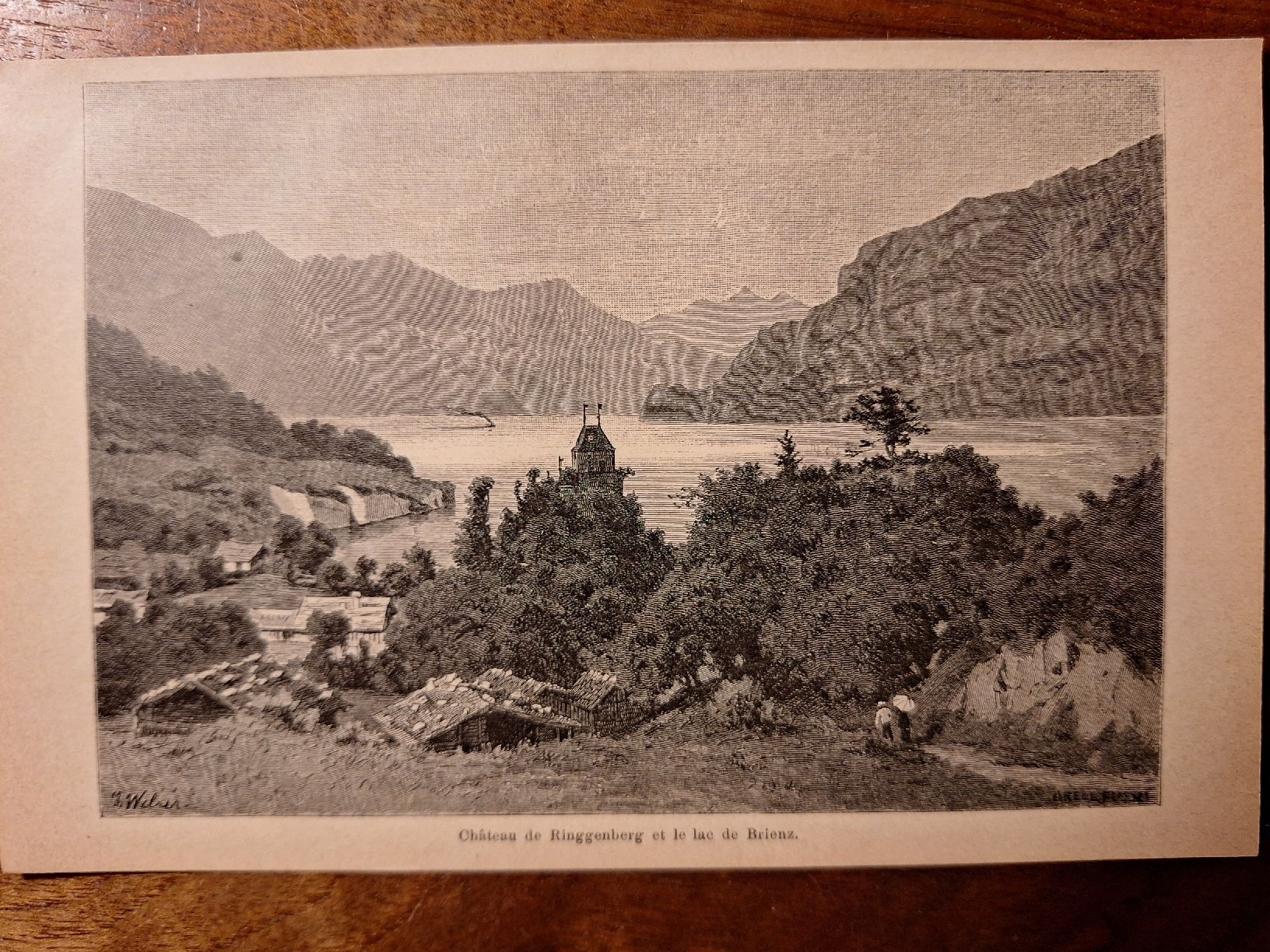 Incisioni: CHATEAU DE RINGGENBERG ET LE LAC DE BRIENZ – Usato da Bevaix venduto da bohrap