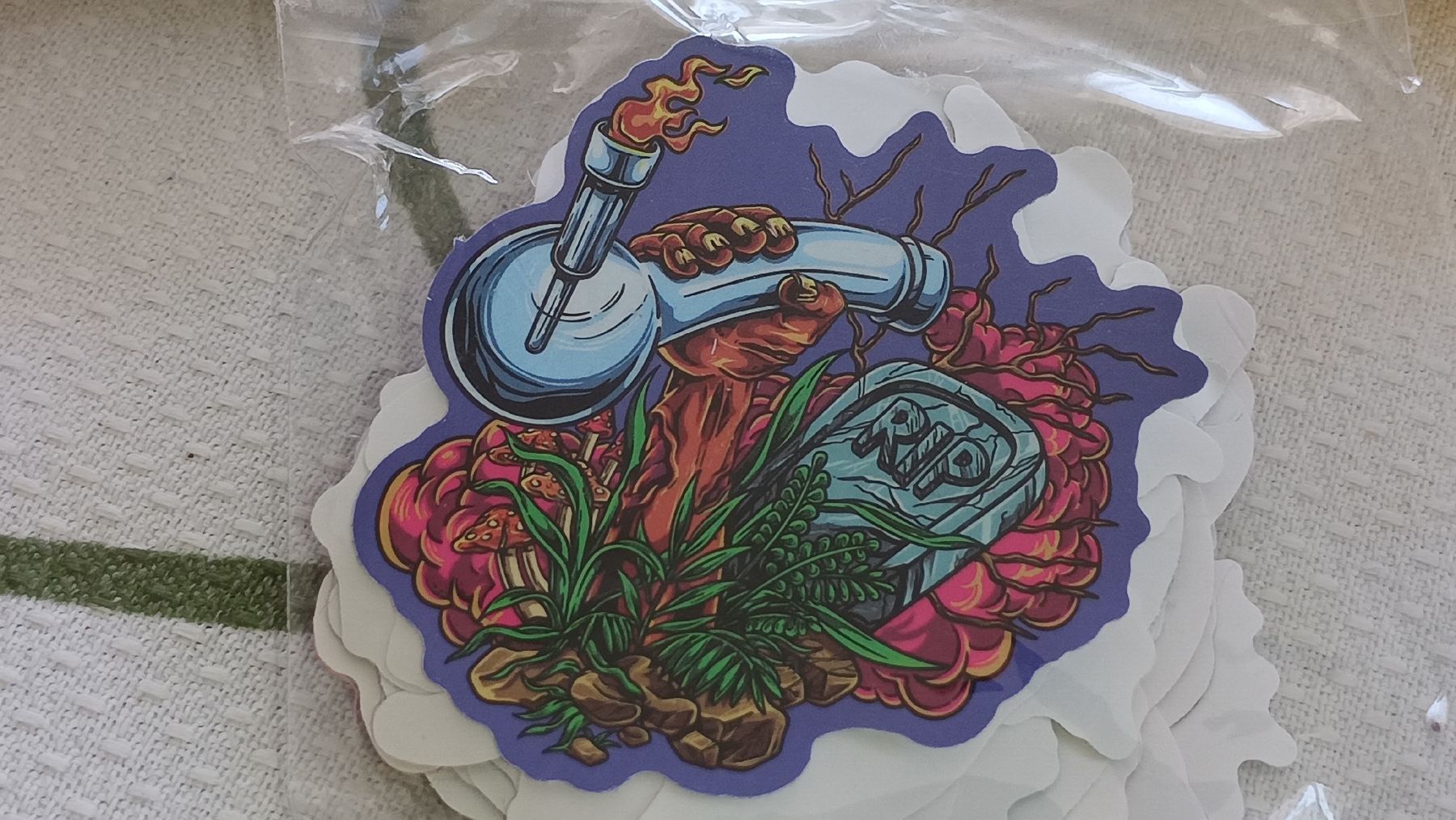Sticker: 5 Paeckchen Cannabis Abziehbilder – Nuovo e nell'imballaggio originale da Zürich venduto da Mitzi6 7