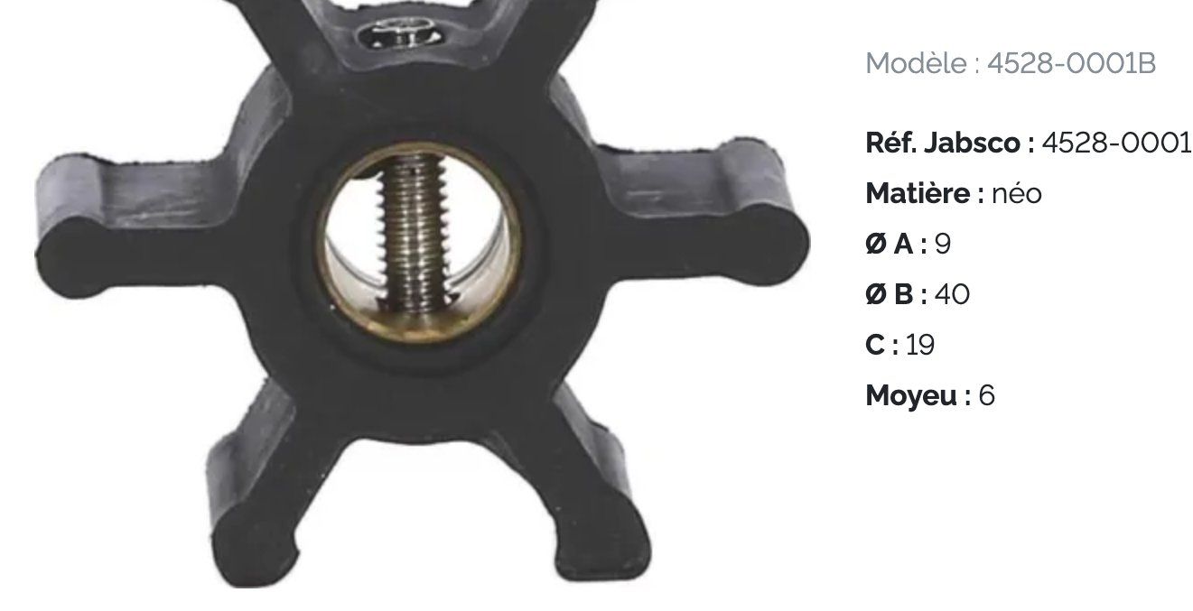 Moteurs: Turbines Impeller Jabsco (x2) -Réf.4528-0001 – Neuf avec emballage d'origine à Bernex par ydr_xjh7 2