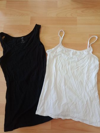 2x basic Tops Tank Top Tanktop H&M Esmara XS - S